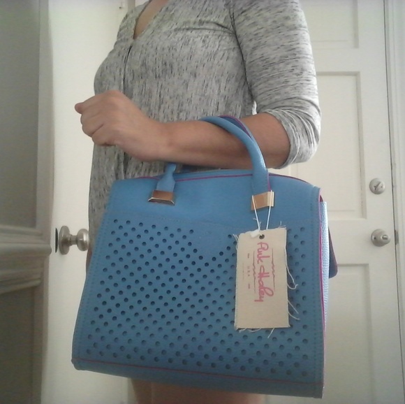 LAST ONE! PH Retro Blue Laser Cut Hole Satchel - Picture 2 of 8